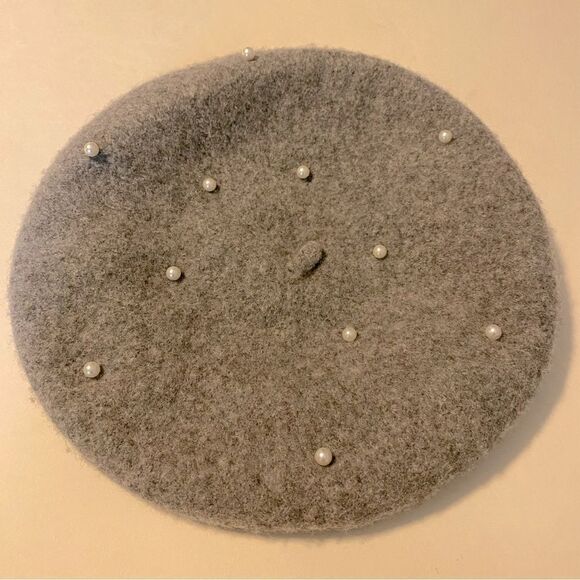 Chicos womans gray wool blend Pearl Beret hat OS - Picture 2 of 6